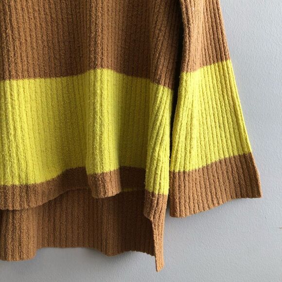 BP Oversized Striped Soft Stretchy Knit Sweater Shirt Yellow Brown - Picture 7 of 12